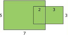 4. The dimensions of two overlapping rectangles are shown.