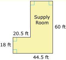 75. The supply room in an office building needs new flooring. The dimensions of the floor are shown.