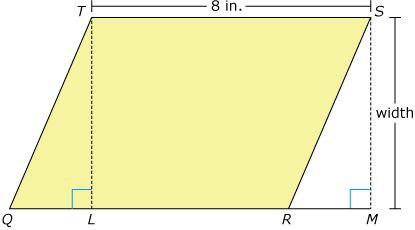 Loren drew parallelogram TQRS and rectangle TLMS as shown below.