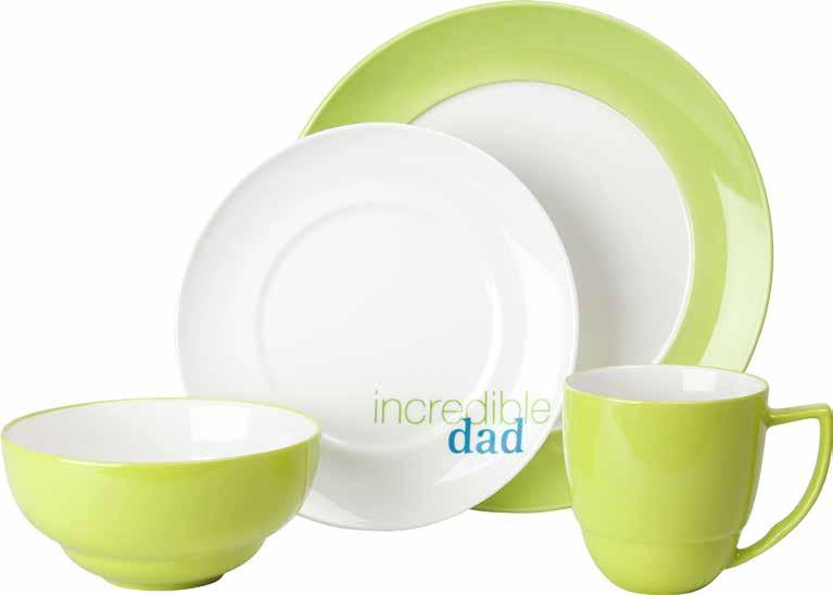 accent Family 1a 2a 1 2 3a 4a 3 4 No. ITEM # ARTICLE CASE WHOLESALE COST 1 22 4 841 2432 Salad plate "Incredible Dad" 4 4.00 8.3" diam; 0.8" tall 2 22 4 841 2433 Salad plate "Amazing Son" 4 4.00 8.3" diam; 0.8" tall 3 22 4 841 2434 Salad plate "Wonderful Mom" 4 4.