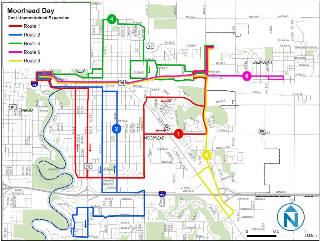 Map 4 Trip density, 2040 Source: Metro 2040 Recommended Routes from TDP The 2012 2016 TDP recommended a new fixed bus route that would serve Dilworth.