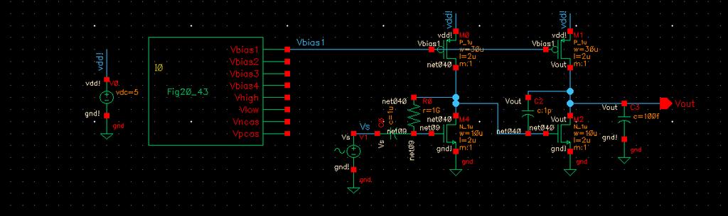 The estimated low-frequency gain of the circuit is A v = g m R g m2 R 2 = (50 µa V (5MΩ 4MΩ))2, which is 2 20log 0 (333) = 00.9dB.