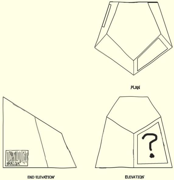 orthographic sketches for a possible new package as shown