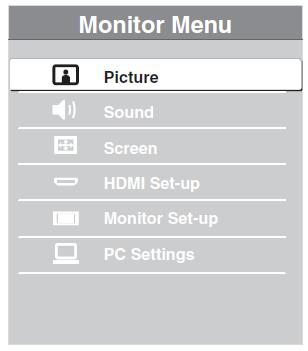 Navigarea prin meniul Monitor Home Pentru setarea meniului monitorului, comutai pe modul monitor apăsând MONITOR HDMI pe telecomandă. 1 Apăsaţi HOME. Pe ecran apare meniul HOME al receptorului media.