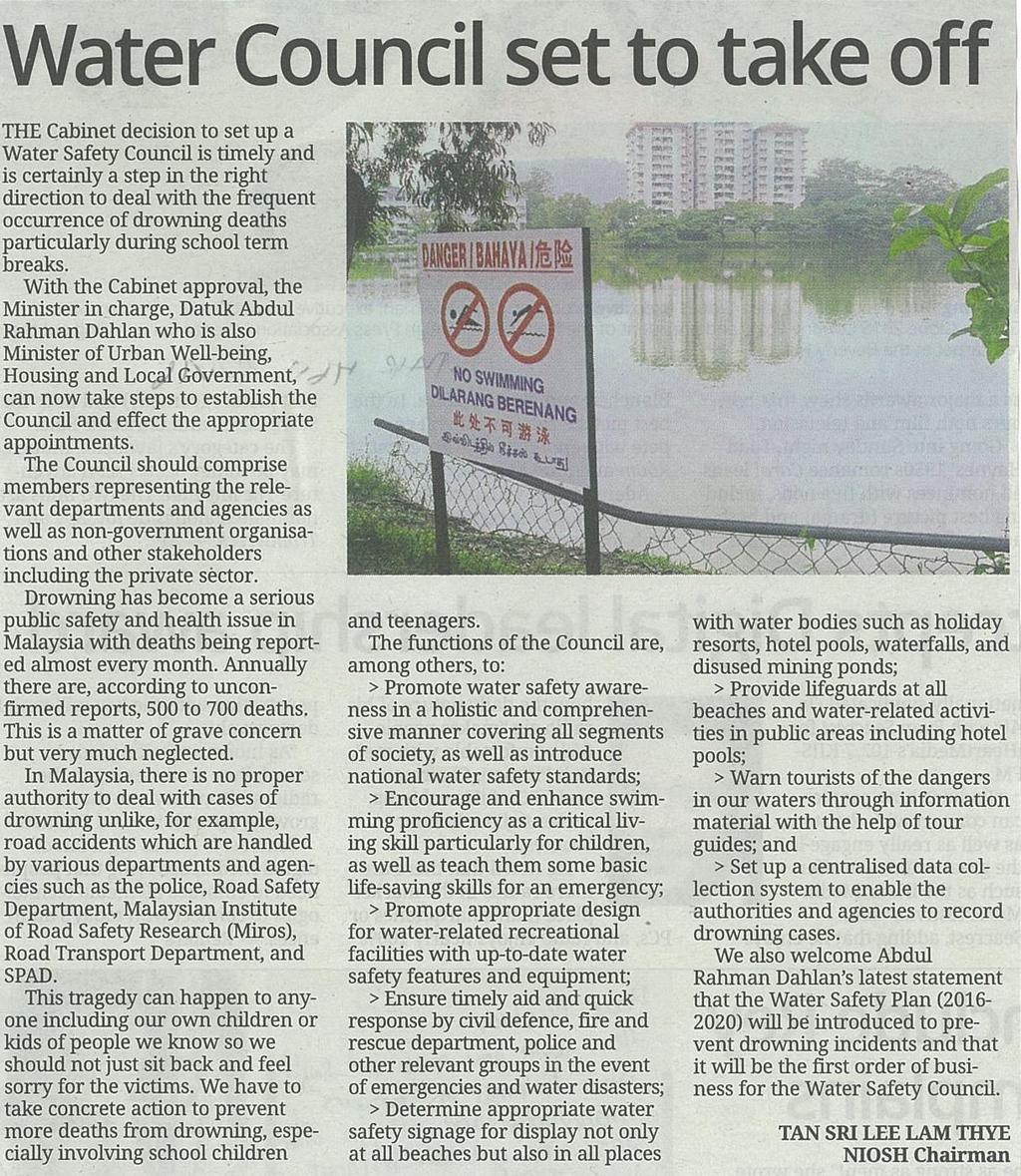 Headline : Water Council set to take off Publication :
