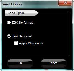 I Send option This feature is used to choose the file format in which images will be sent from the PackshotCreator software through the Send button.