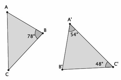 3. Are the triangles shown below similar? Present an informal argument as to why they are or are not similar. I can use the triangle sum theorem to find the measure of BB.