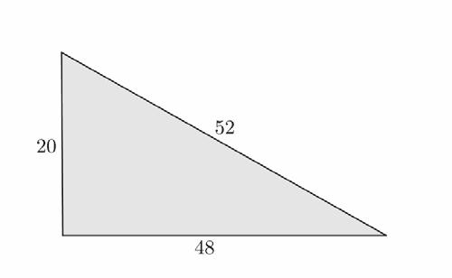 G8-M3-Lesson 14: The Converse of the Pythagorean Theorem 1. The numbers in the diagram below indicate the units of length of each side of the triangle. Is the triangle shown below a right triangle?