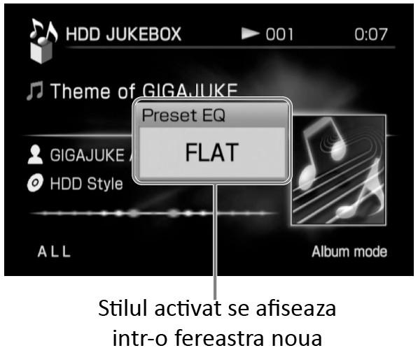 FLAT - ROCK - POPS - JAZZ - CLASSIC DANCE - FLAT - Configurare iniţială Despre iconiţele folderelor Amplificarea sunetelor joase - M.