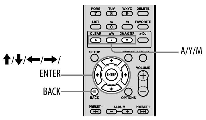 Utilizarea Music Surfin' Dacă, în timpul redării unui canal din x-dj, apăsaţi butonul A, Y sau M, aparatul creează următoarele canale temporare pe baza pieselor