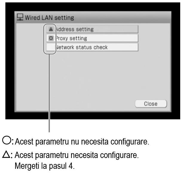Configurarea unei reţele LAN Această secţiune detaliază modul de configurare a aparatului pentru conectarea într-o reţea LAN cu fir sau wireless prin intermediul terminalului NETWORK.