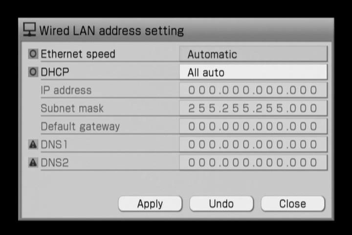 Pe ecran se afişează "Checking Network setting.", apoi se afişează ecranul de configurare a reţelei LAN. funcţie de furnizorul de servicii Internet.