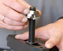 Separable bolt nuts for quick-mounting applications.