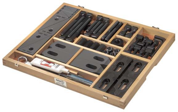 Boxed set of assorted clamping elements No. 6530 Boxed set of assorted clamping elements With deep clamping jaw 6490 and screw compound 6339.