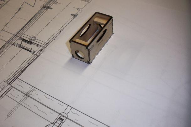 Build the Laser cut servo trays. Mark the location referring to print for servo tray locations.