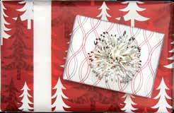 snowflake gift wrap.
