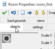 Click the Objects tab to place objects.