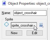 7 CROSSHAIRS Create a new object for the crosshairs called object_crosshair Select the matching sprite.