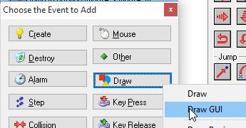 Add a Draw GUI event Anytime you want to draw something on the screen, you need a Draw or Draw GUI event.