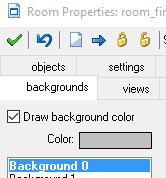 Go to the Backgrounds tab. Select Background 0 Then click the <no background> drop down and select bg_wood.