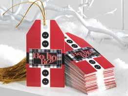 Claus) No scissors, no tape, no ribbon needed! Set of 4 bags with rope handles. Tissue not included.