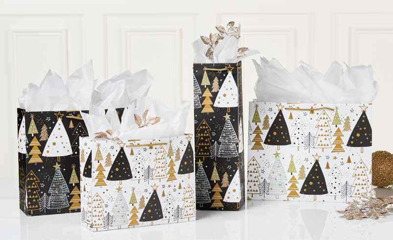 00 7680 Merry Trees Gift Bags - Set of 4 Colección de 4 bolsas de regalo