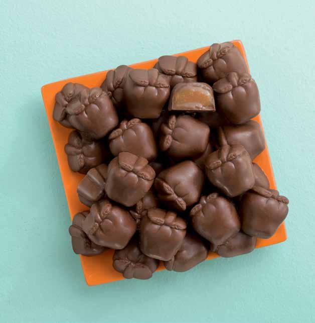 chocolate apples give way to a soft caramel center. 7 oz. box. $11.