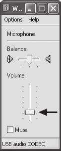 The playback volume can be changed by moving the Speaker fader up or down.