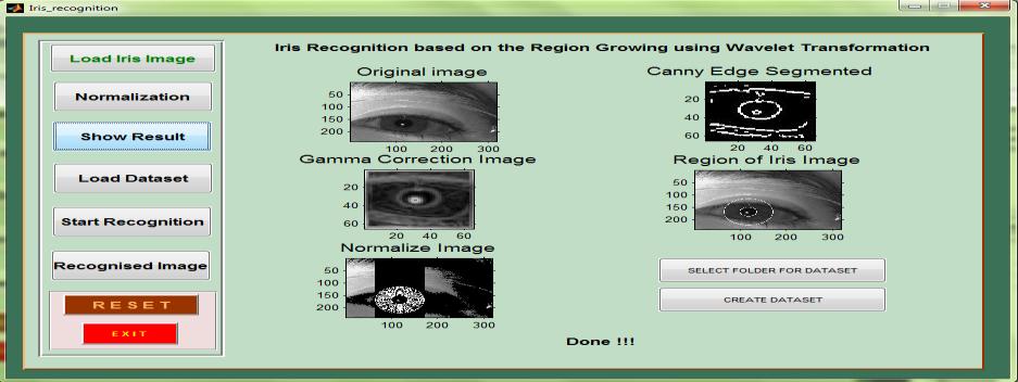 that we develop code for the iris recognition
