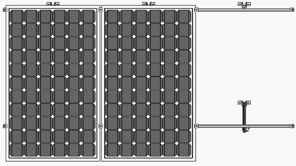 III. Planning the array layout 4 2 Planning the array layout 1. Array width = number of modules in horizontal direction x (solar module width + 11/16 in (18 mm)) +1-1/4 in (32 mm) 2.
