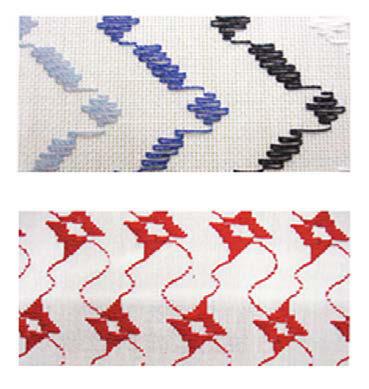Pattern produced with one stitching axis Pattern produced with two stitching axes Figure 26.