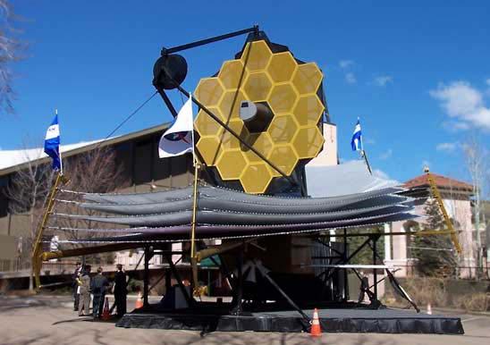 The James Webb Space Telescope It s only a model Will have diameter 6.5 meters (vs. HST 2.