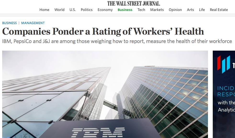Companies with high performing health program for employees outperformed the Standard &