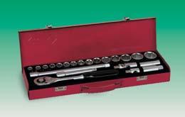 Sure-Drive Ì 22 piece metric set in robust steel case Ì Sure-Drive sockets grip on the flat of the nut, allowing more torque and eliminating the risk of rounding off Ì Forged chrome vanadium steel