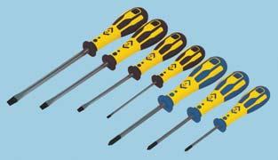 Dissipative tools do not offer insulating properties Blade length x tip Slot,Parallel Blade 75 x 3 311-6967 2.05 100 x 3 311-6979 2.30 125 x 5 311-6980 2.90 150 x 5 311-6992 2.95 Posidrive 60 x No.