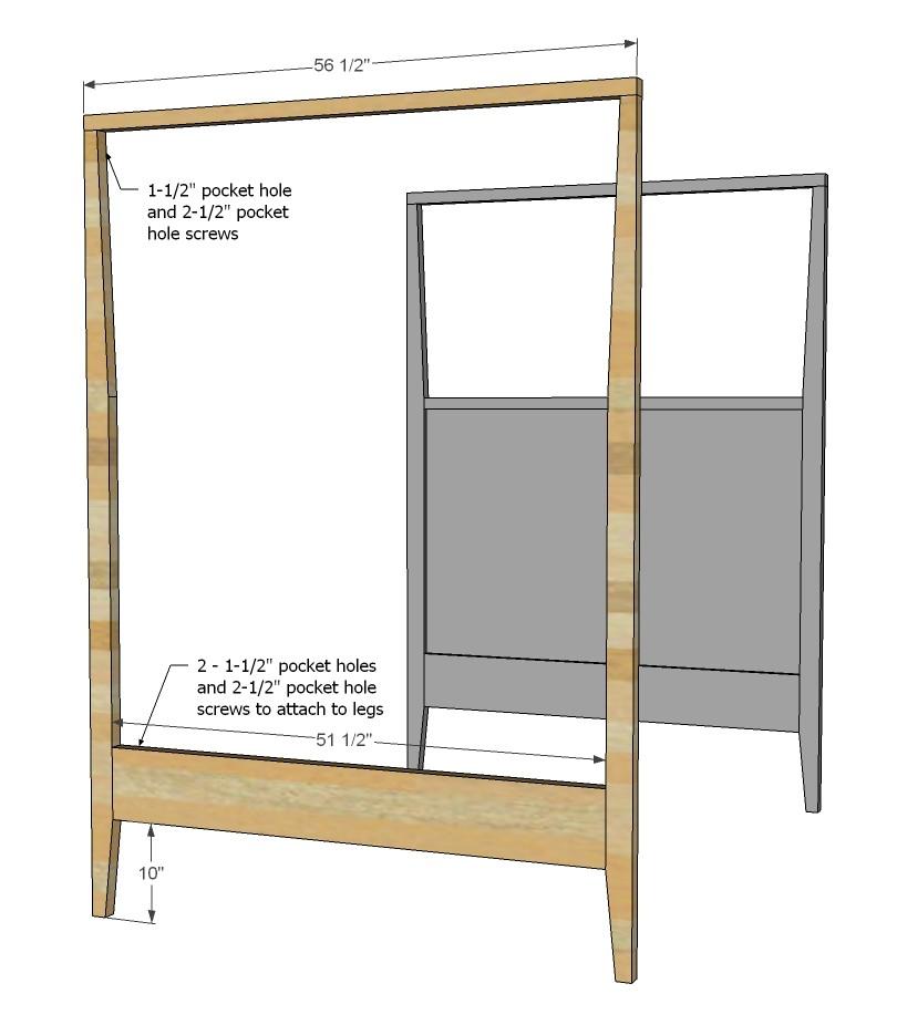 [19] Build the footboard panel as you did the headboard panel.