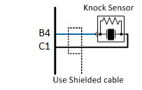 18 Knock Sensor Syvecs S6 I has 1 Knock inputs for a piezoelectric B4 Knock 1 Signal C1 Knock Grounds NOTE: Shield wires should be connected only at one end, common practice is to join shielding