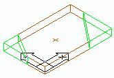 Example: Corner processing with two points Figure 84: Corner processing on plate Click the button in the flyout Sub Plate Chamfer of the main toolbar Create objects.