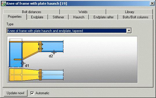 Unless a special entry for existing beams exists in the connection library, the following window will appear: Figure 126: Warning-Window for joints The joint is created and a dialog-box with graphic