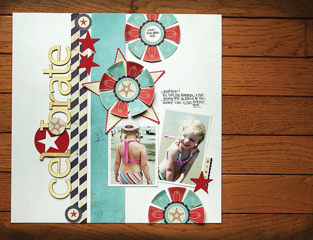 Celebrate Summer by Danielle Flanders Pinwheel Firecracker Block Party Bomb Pop Wood Chip Alphabets Red & white cardstock star punch circle punch scallop circle punch COOL TIP CREATE A STAR OUT OF