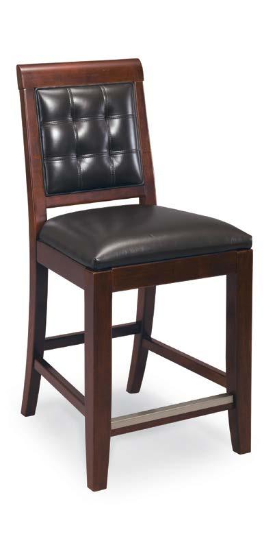 Upholstered seat, wood back 912-692 Bar Height Stool-KD W19
