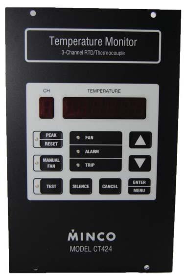 CT424 Temperature Alarm/Monitor User-programmable three input temperature monitor system Overview Minco s CT424 consists of a 3-channel temperature monitor and alarm system that controls three relay