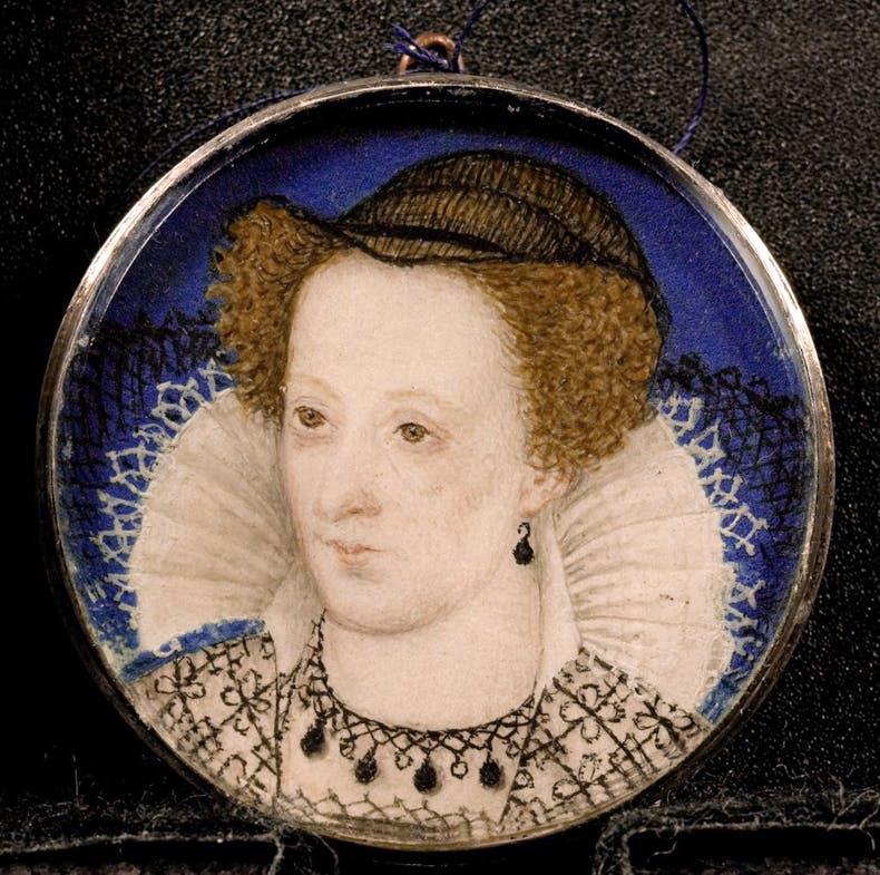 Portrait miniature of Mary, Queen of Scots, likely to be painted in her lifetime.