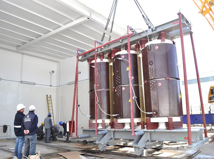 Installation of two transformers guarantees redundancy. The power rating of one transformer is sufficient to supply the factory and the test lab.