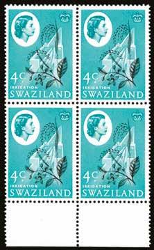 1962 (UNUSED) SG 95w 1962-66 4c black and turquoise-green, variety WMK INVERTED,