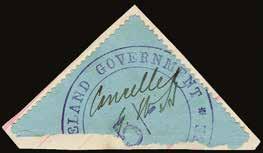diagonally on small document piece, used with M/S Cancelled and GWH initials (of G. Wreford Hudson, Tax Master and Registrar, of the Chief Court of Swaziland).