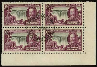 P178007195 275 1931 (USED) SG 23b 1931-37 1s black and greenish blue, perf 14, block of 4, neatly cancelled by central Raylton cds date 23 APR 38. Rare multiple.
