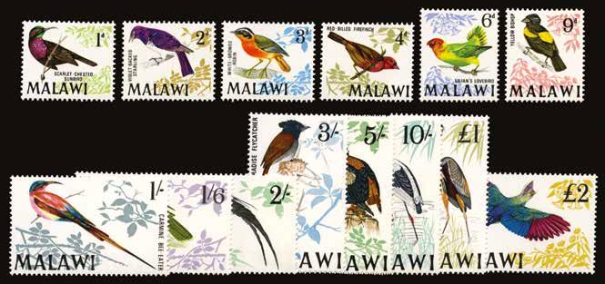 1968 (UNUSED) SG 310/23 Birds set of 14 to 2, unmounted o.g.