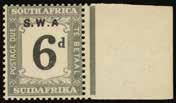 1923 (POSTAGE DUE) SG D7b 1d black and rose (rouletted), setting I opt (14mm space with hyphen),, horizontal