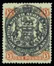 Rhodesia 1892 (UNUSED) SG 6 1892-93 2s6d grey-purple, complete sheet of 60 (10x6) with large part PURE LIN(EN)/monogram/WOV(E BANK) papermaker s wmk from